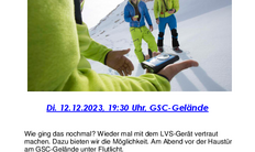 LVS-Trainingsabend am Di, 12.12.23 um 19:30 Uhr am GSC-Gelände LVS-Trainingsabend am Di, 12.12.23 um 19:30 Uhr am GSC-Gelände